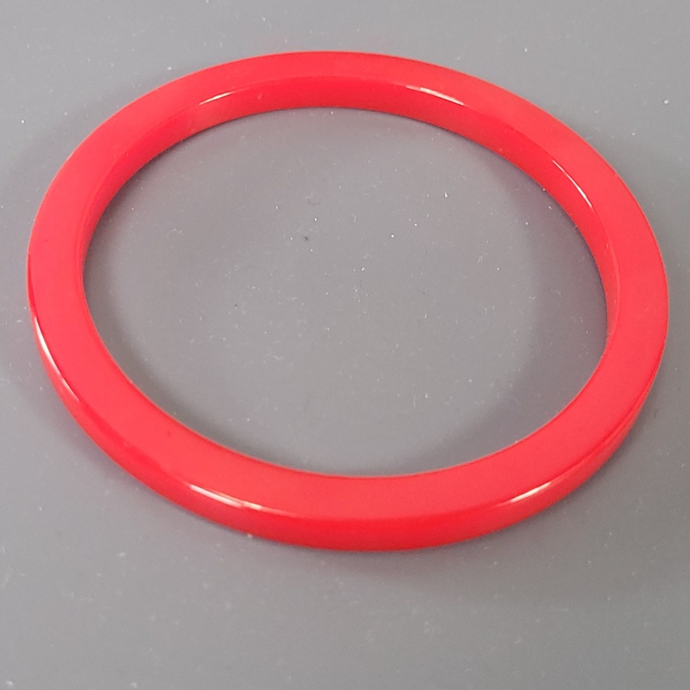 Vintage Red Bakelite Bangle Bracelet Slim Tested Positive‎ 7.75 Inch 10.15g